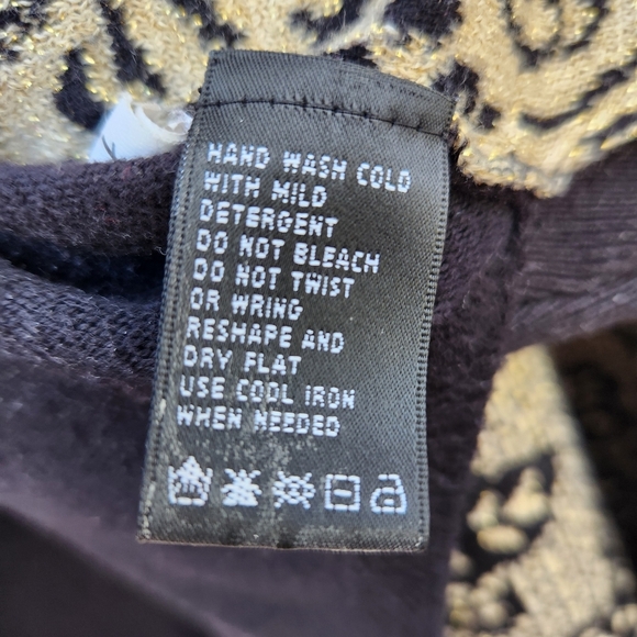 August Silk Cardigan Women's Large Black Floral Sweater Neutral Dark Romantic - Picture 4 of 11